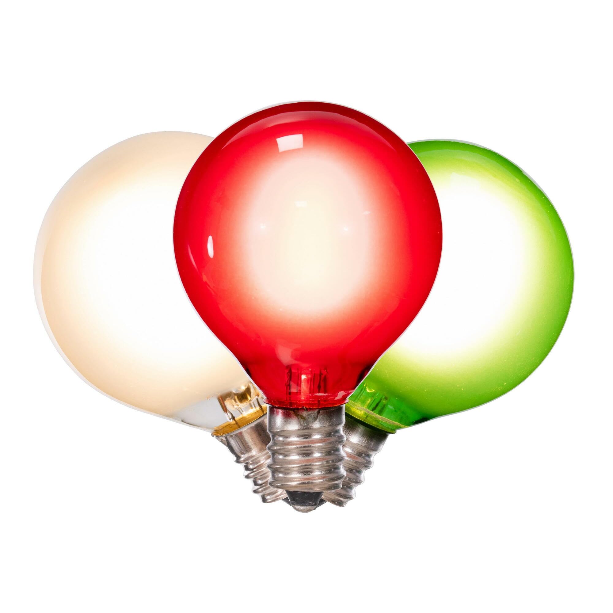 Amazon.com: Vickerman 18Lt Red, White, and Green LED Glass G40-E12